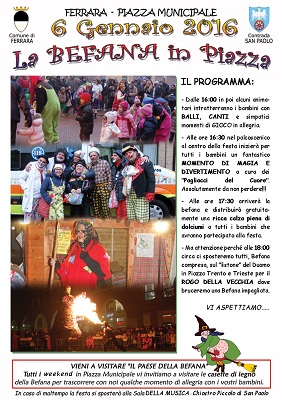 befana in piazza Ferrara 2016
