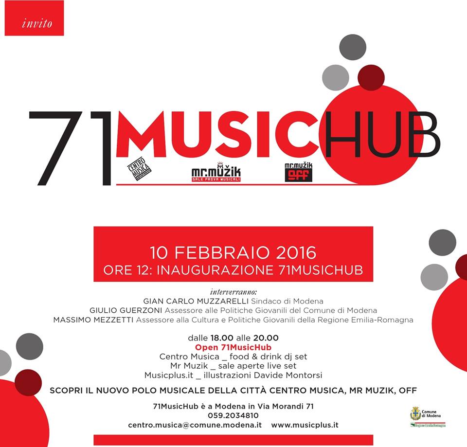 “71 MusicHub” è il nuovo Polo musicale modenese