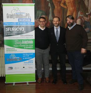 ‘Due ruote’ in gara a Ferrara per la seconda ‘Granfondo del Po’, prova dell’Unesco cycling tour presentazione granfondo
