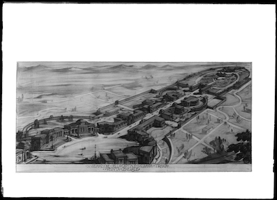 Brasini - Progetto sistemazione Tirana capitale Albania veduta generale