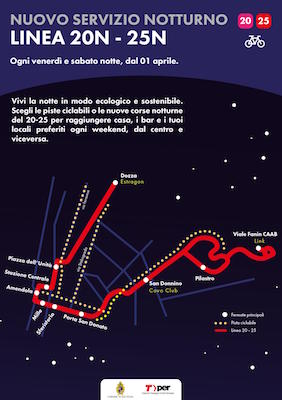 Dalla notte tra 1 e 2 aprile raddoppia il servizio notturno di Tper con le linee 20N e 25N a Bologna locandina-linee-notturne