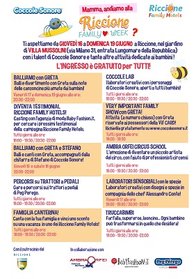 Riccione Family Week. Il programma del Festival dei Bambini