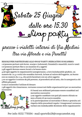 Ferrara, Iniziative e incontri alla prima ‘Festa d’estate e del volontariato di Barco’ swap-party-25-giugno