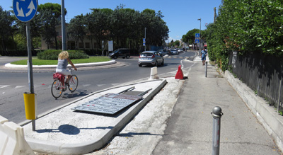 pista ciclabile via marecchiese a Rimini
