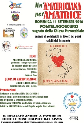 Torna il Baule in piazza con “Un’amatriciana per Amatrice” Un'amatriciana per Amatrice