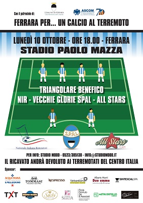 Il 10 ottobre “Ferrara per…Un Calcio al Terremoto” locandina-def-ferrara