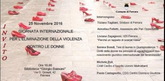 Ferrara: Un seminario e tante iniziative per celebrare la Giornata internazionale contro la violenza sulle donne invito_25-novembre