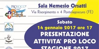 La Pro Loco di Pontelagoscuro presenta il calendario delle iniziative 2017 e “Appunti di Ponte” locandina-14-gennaio-1
