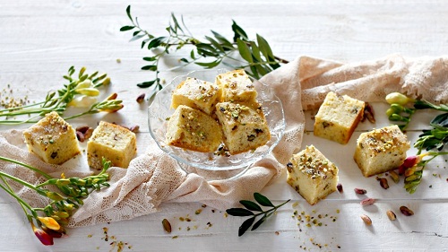 Ricetta Chiara - Blondies al limone e pistacchi (foto da ifood)