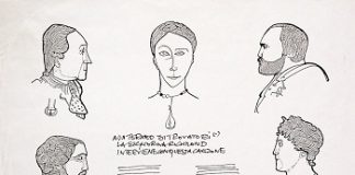 Le prove d’artista di “Alfabeta” alla Galleria Civica di Modena alfabeta Gianfranco Baruchello Bozzetto per Di-versi in versi- 1986- inchiostro su fotocopia- Coll. Galleria civica di Modena