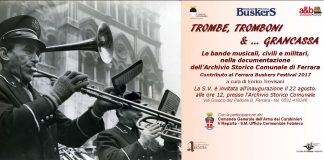 Bande musicali: la mostra documentaria legata al Ferrara Buskers festival Locandina trombe tromboni e grancassa