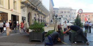 Antiterrorismo, le prime misure del Comune di Parma in via Farini e via Cavour fioriere via cavour