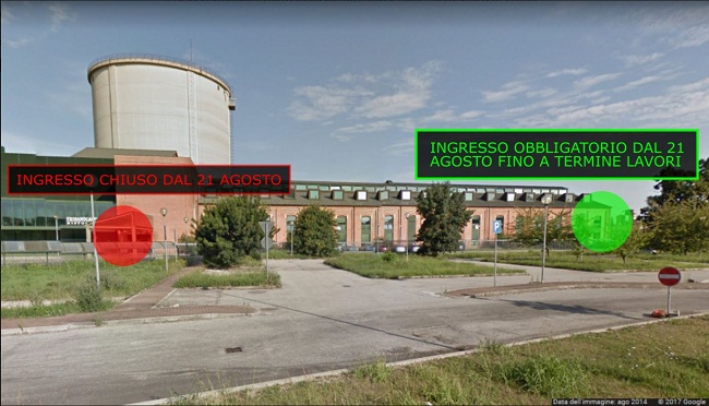 ingresso provvisorio via Maverna