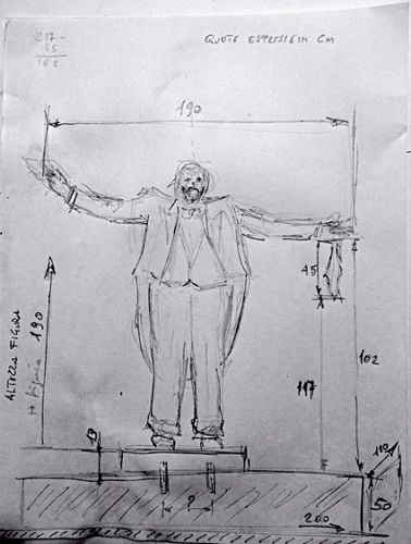 bozzetto statua pavarotti