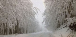 Provincia di Modena: neve nell’alto Appennino, mezzi spartineve al lavoro Frassinoro-7-11-2017