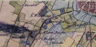 San Faustino memoria e presente, incontro a Windsor Park Carta Carandini- 1828- Particolare territorio Borgo San Faustino