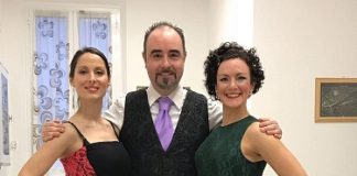 Comacchio sabato 24 marzo: Tango e memoria, concerto per AMA 25.03.18 AMA A COMACCHIO - da sx Giulia Casadio, Stefano Tebaldi e Emanuela Iannice