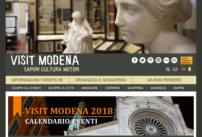 home page del sito visitmodena