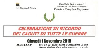A Casaglia, Ravalle e Porporana cerimonie in ricordo dei caduti di tutte le guerre