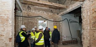 Nel cantiere del Sigonio con insegnanti e studenti