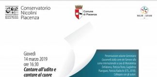 Cantare all’udito e cantare al cuore: oggi l’incontro al Conservatorio Nicolini di Piacenza