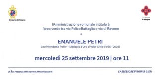 Domani a Bologna intitolazione a Emanuele Petri dell’area verde tra via Felice Battaglia e via di Ravone