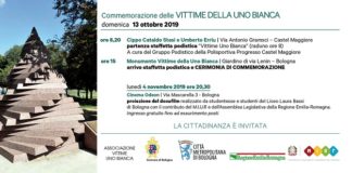 Oggi il Sindaco Virginio Merola partecipa alla cerimonia di commemorazione delle Vittime della Uno Bianca
