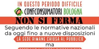 Sede Confconsumatori Bologna chiusa al pubblico