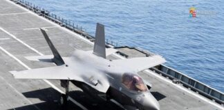 Stefania Pucciarelli su primo appontaggio F-35B Marina su portaerei Cavour