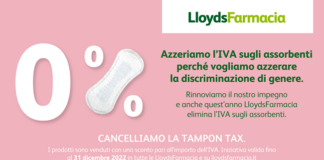 Modena – Tampon tax: per tutto il 2022, LloydsFarmacia azzera l’IVA sugli assorbenti femminili