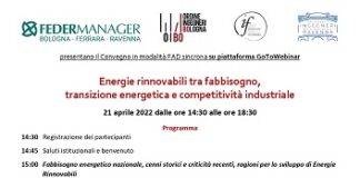 “Energie rinnovabili tra fabbisogno, transizione energetica e competitività industriale”