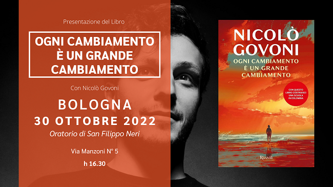 Ο Nicolò Govoni επιστρέφει στη Μπολόνια για να παρουσιάσει το νέο του βιβλίο