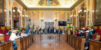 La delegazione dei goliardi ricevuta in Municipio ha ricevuto dal Sindaco la chiave della città