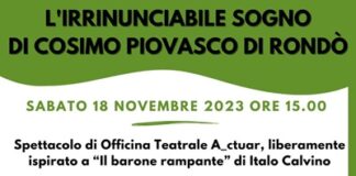“L’irrinunciabile sogno di Cosimo Piovasco di Rondò”, alla Niccolini lo spettacolo di Officina teatrale A_ctuar dedicato a Italo Calvino