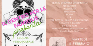 Educare verbo plurale: martedì 13 la prossima serata della rassegna dedicata alle relazioni genitori – figli