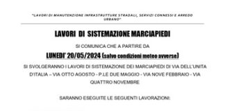 Forlì: lavori di sistemazione marciapiedi