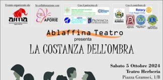 “Costanza dell’Ombra” il 5 ottobre al Teatro Herberia di Rubiera