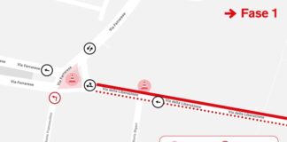 Cantiere tram via della Liberazione, da lunedì chiuso, in due tempi, l’incrocio con via Ferrarese per rapidi interventi sui sottoservizi