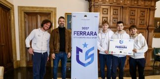 Accolti in Municipio i campioni di scherma dell’Accademia Bernardi di Ferrara