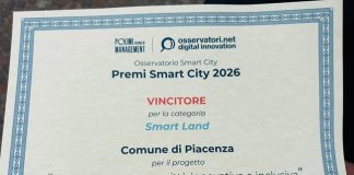 Il progetto Smart City del Comune di Piacenza tra i migliori d’Italia: premio nazionale a Milano