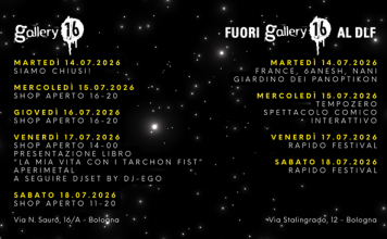 Gallery16 Bologna e Fuori Gallery al DLF: Prossimi eventi