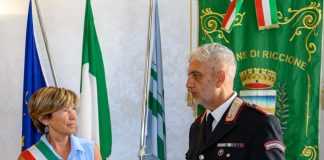Il saluto dell’amministrazione comunale al comandante della stazione dei carabinieri di Riccione Claudio Cacace