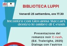 Alla Luppi appuntamento con la scrittrice Giovanna Maccari e il suo romanzo noir “C-rush”