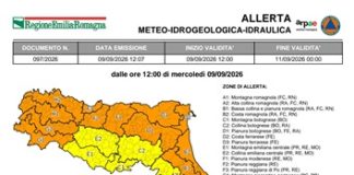 Allerta meteo “arancione” per forti temporali e “gialla” per criticità idraulica e idrogeologica per mercoledì 9 e giovedì 10 settembre