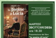 Il 20 ottobre presentazione di “Le pagine di Lucia” di Riccardo Callori